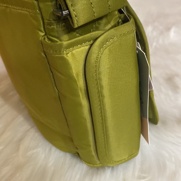 Lug,  Wings Quilted Flap Crossbody RFID Bag Travel Organizer Lime Green - Picture 7 of 16